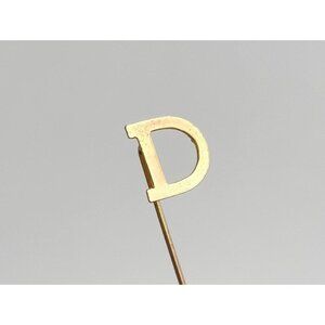 Letter "D" Monogrammed Vintage Gold Colored Stick Pin